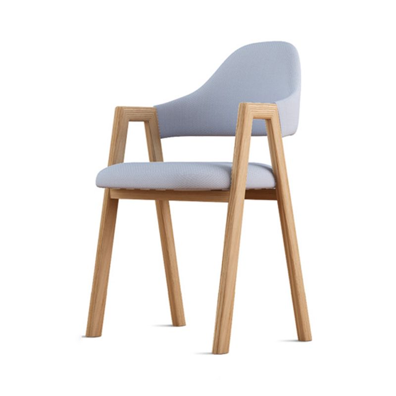 Contemporary Style Chairs Kitchen Open Back Arm Chair with Wooden Legs