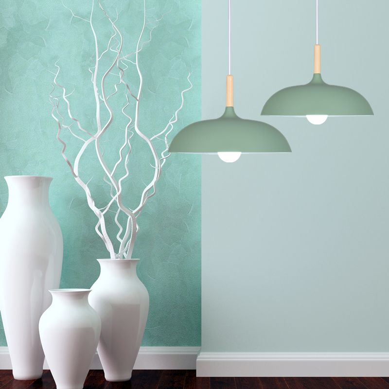 Pot Cover Forme Hanging Lighting Modern Style Metal 1-Light Pendant le restaurant