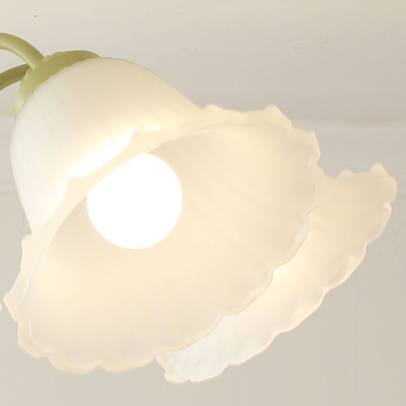 Nordic Style Ceiling Light Green Ceiling Lamp with Glass Shade for Living Room