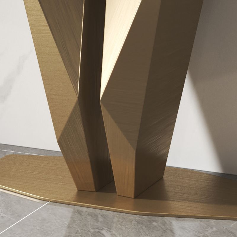 Rectangle Shape Contemporary Console Table Gold Stone Console Sofa Table