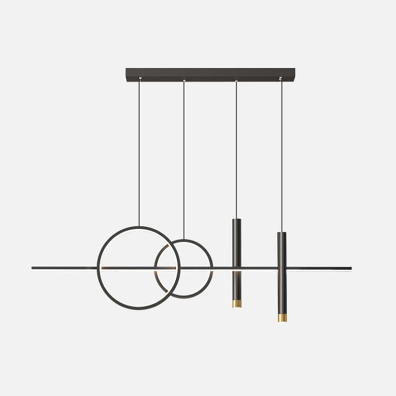 Silicone LED Linear Island Pendant Light in Modern Creative Style Wrought Iron Pendant Light for Interior Spaces