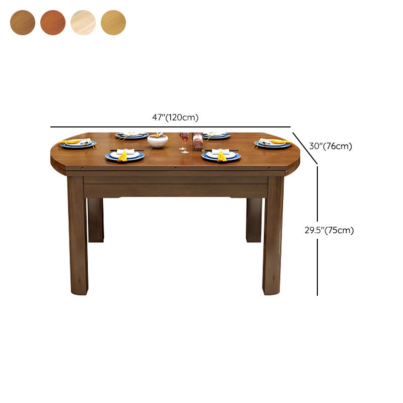 Modern Style Dining Table Solid Wood Butterfly Leaf Dining Table for Dining Room