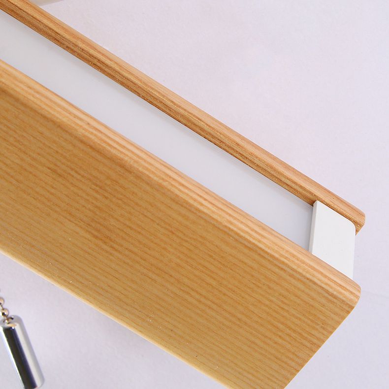 Wooden Creative Rotatable LED Wall Lamp Hand Pull Switch Design Sconce Light for Bedroom