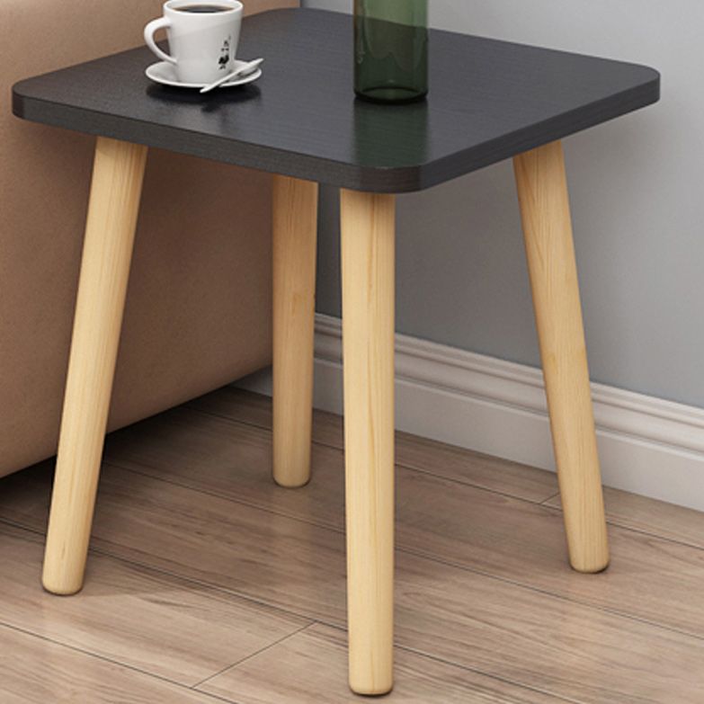Contemporary Square End Table 4 Legs Solid Wood Side Table, 16.5" Tall