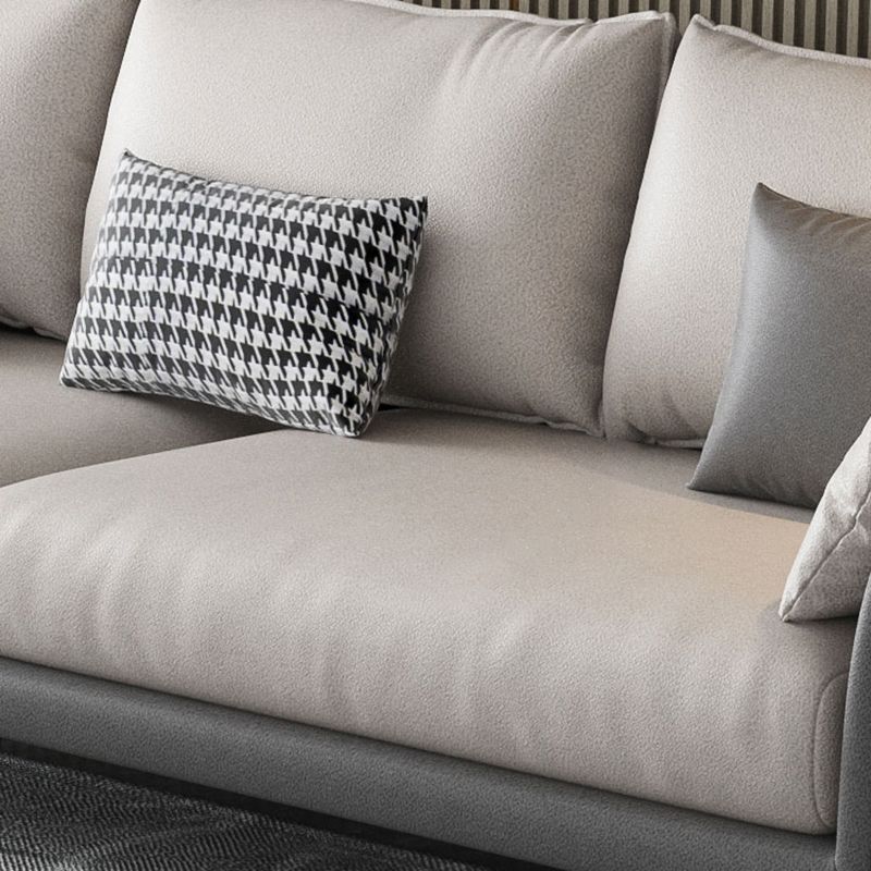 82.67" L Faux Leather Contemporary Sloped Arm Sofa Standard Sofa