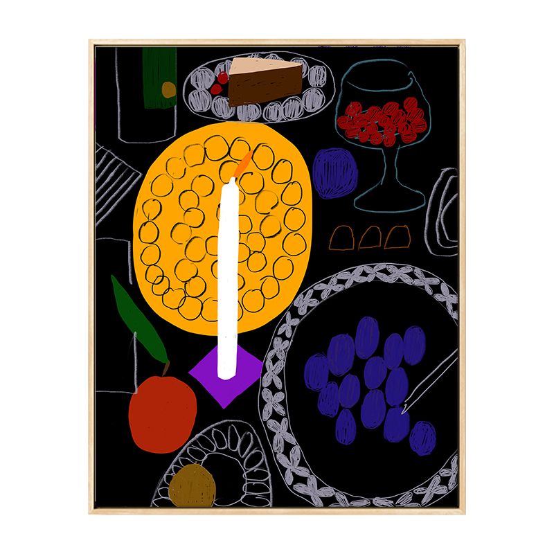 Toile imprimée de Style nordique, couleur Pastel, aliments et boissons, décor artistique mural pour la cuisine