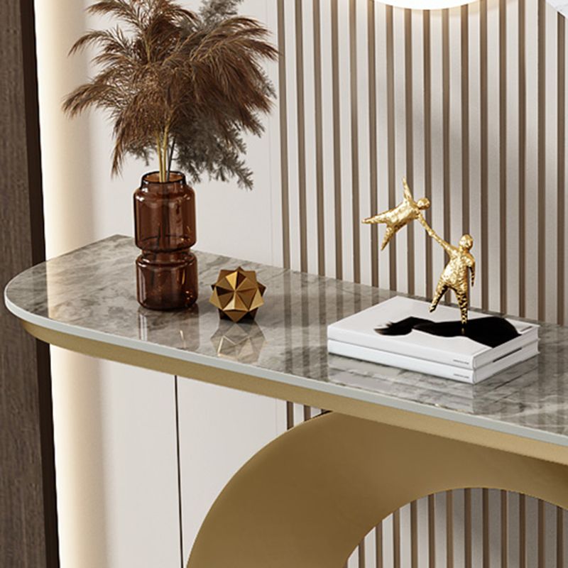 Marble Glam Console Accent Table Antique Finish Sofa Console Table