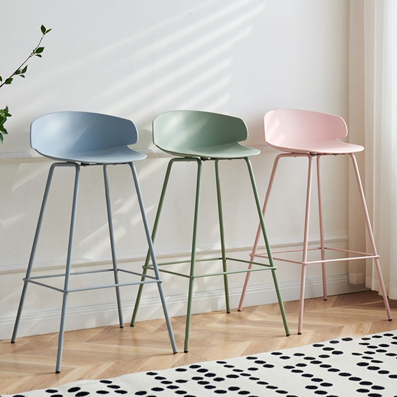 Modern Plastic Bar Stool Backrest Counter Stool for Living Room