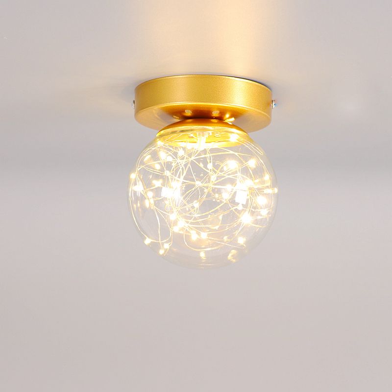Plafonnier en forme de boule, style moderne et simple, en verre, 1 lumière, montage encastré, pour allée de balcon