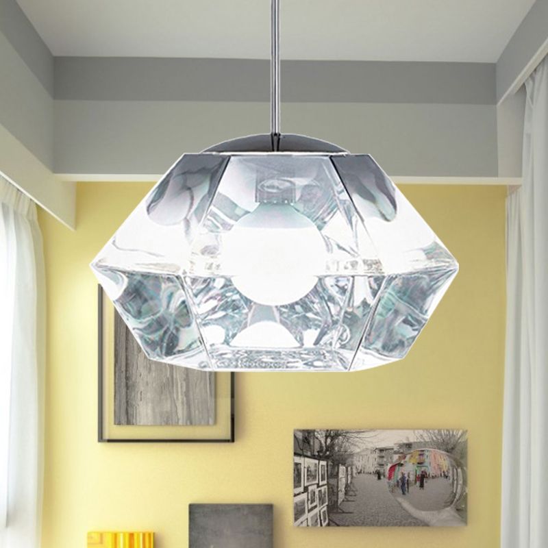 Diamond Anhänger Beleuchtung postmodernes Glas 1 Licht klar/bernsteinfarben