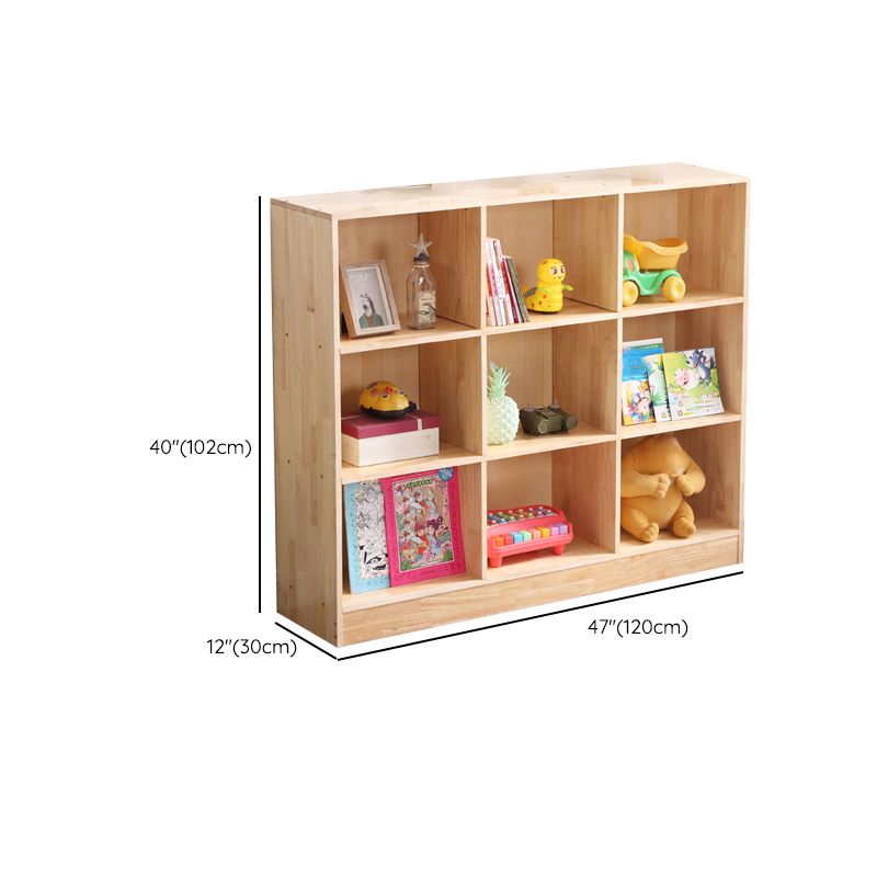 Contemporary Standard Bookshelf Wooden Natural Bookcase with Shelves
