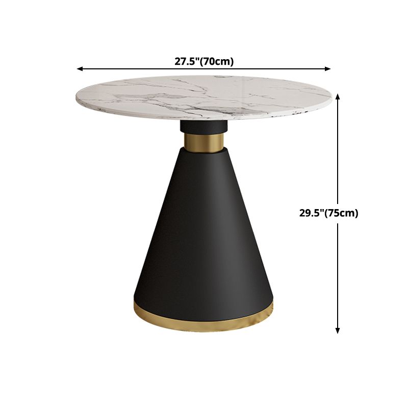 Metal Modern Round Dining Table Sintered Stone Table for Dining Room and Kitchen