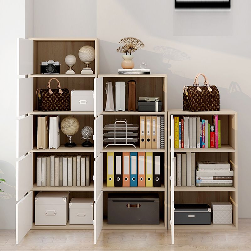 Minimalistic Rectangle Storage Cabinet with Wooden Knobs Doors