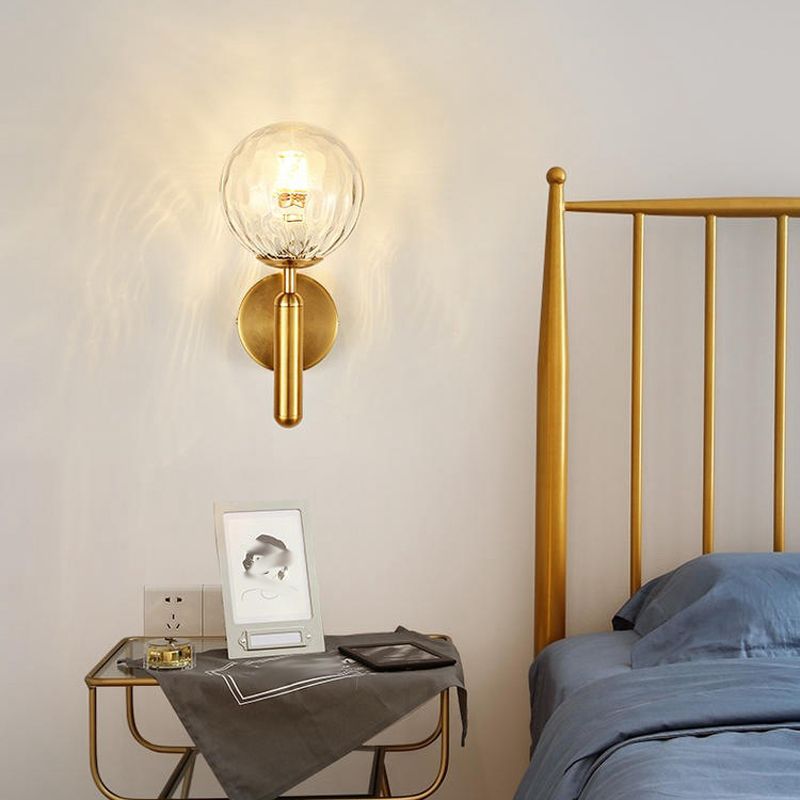 Modern Style Globe Wall Light Glass 1 Light Sconces for Bedroom
