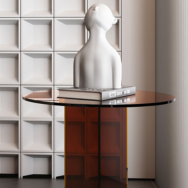 19" Wide Glam Side Table Clear Acrylic Pedestal Accent Side Table