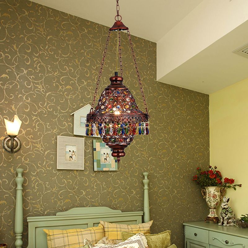 Kit d'éclairage suspendu en métal lanterne vintage 1 hier-chambre suspension suspension en cuivre