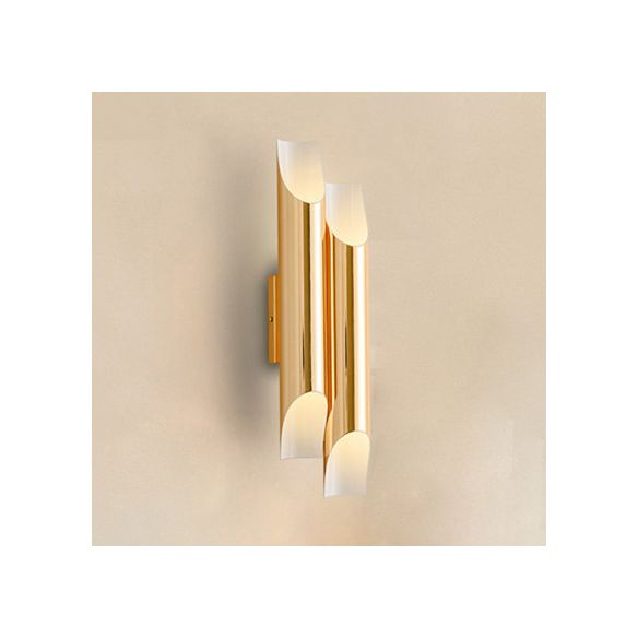 Pipe d'or / noir / blanc Lumière murale applique moderne 2/4 lumières Lumière murale en métal pour le salon