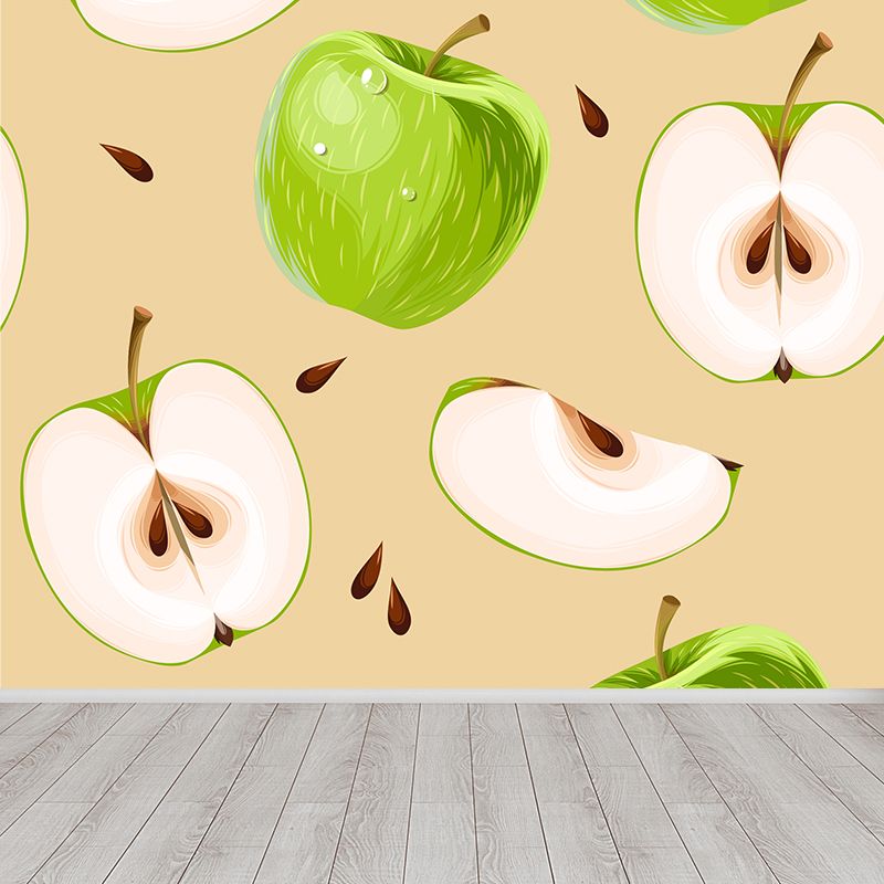 Unripe Apple Wall Mural Modern Decorative Living Room Wall Covering, Custom Size Available