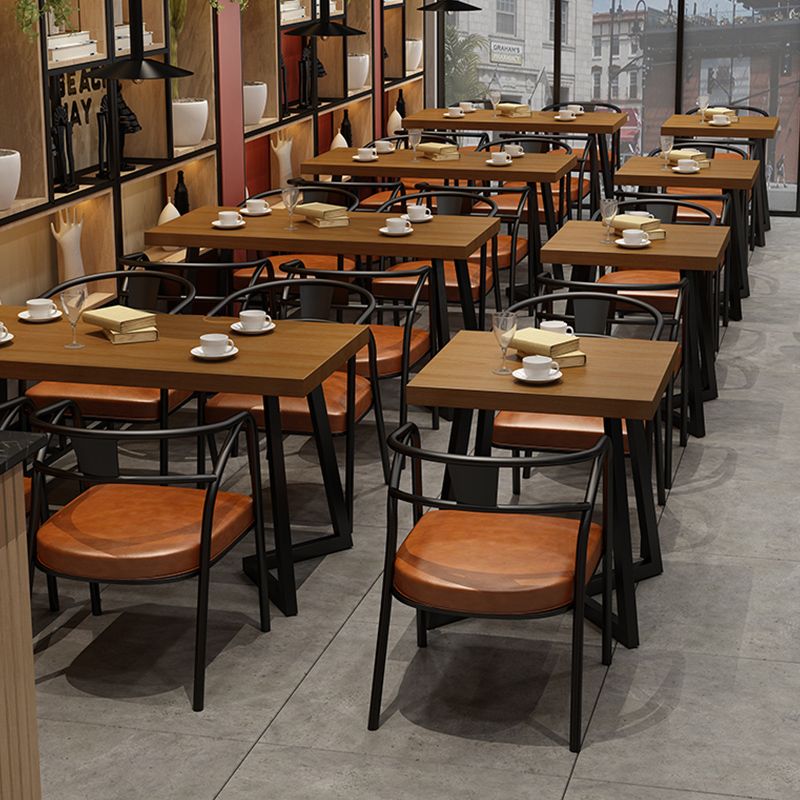 Industrial Wooden Dining Table Double Pedestal Dining Table for Restaurant