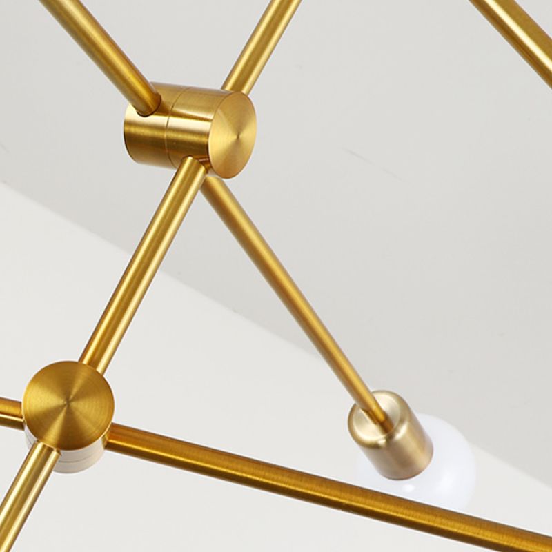 Luz de lámpara de lámpara de estilo dorado de estilo moderno de forma apilada de forma colgante de metal iluminación