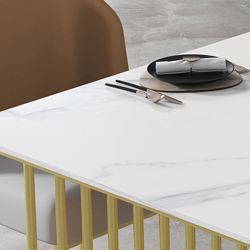 Glam 1/5 Pieces Dining Set Rectangle Stone Dining Table for Dining Room