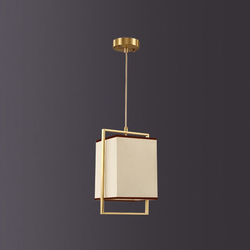 Minimalistische rechteckige Pendelleuchte Lampenmaterial 1 Kopf Diner hängende Licht mit Rahmen in Gold