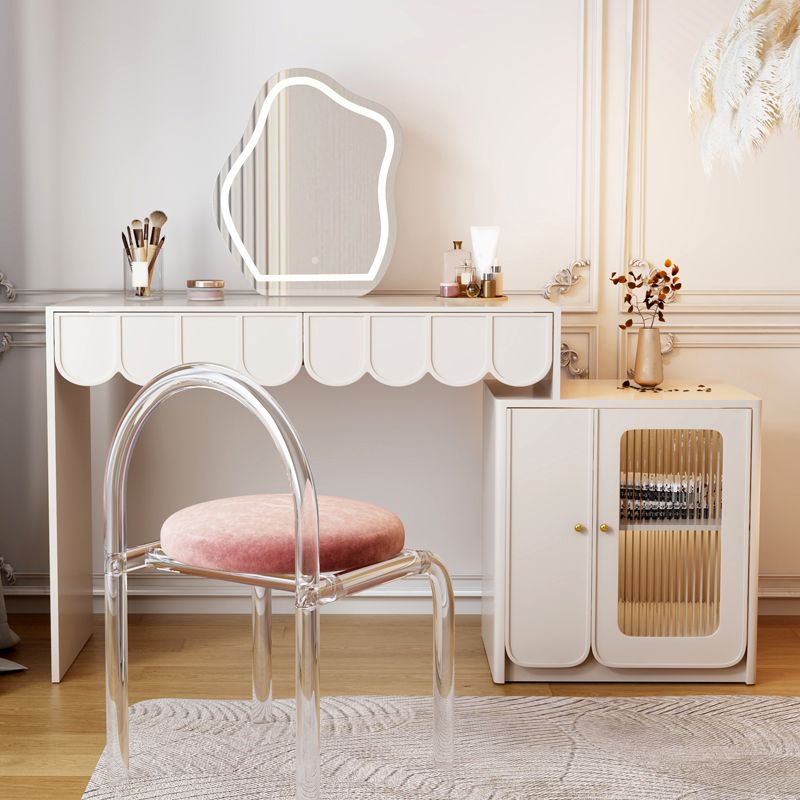 White Makeup Vanity Desk Modern Vanity Tables with Drawer, 29.52" High