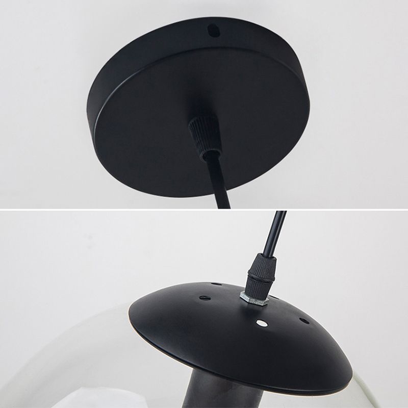 Vetro trasparente sferico minimalista contemporaneo 1 piede chiara 1 piega per il soffitto appeso per tavolo da pranzo