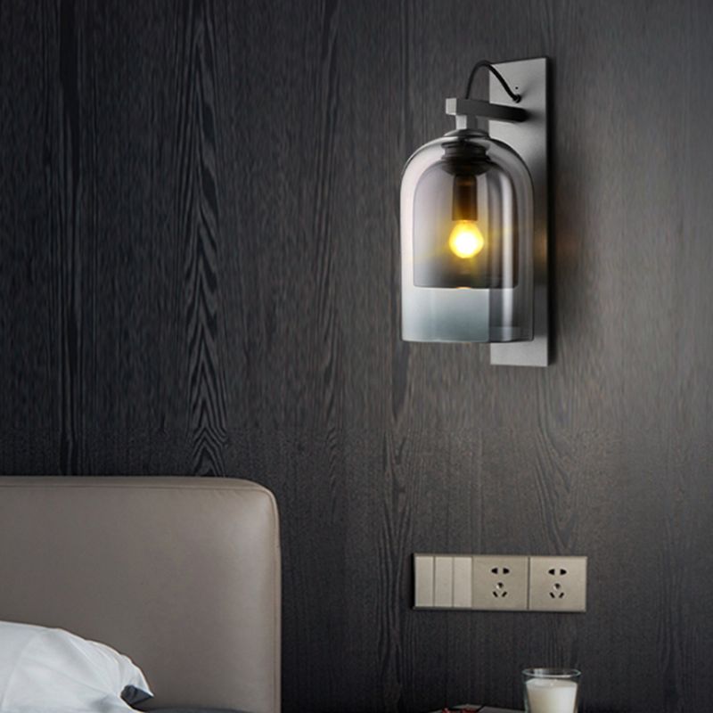 Glass Geometric Shape Sconce Light Modern-Style 1-Light Wall Light Fixtures