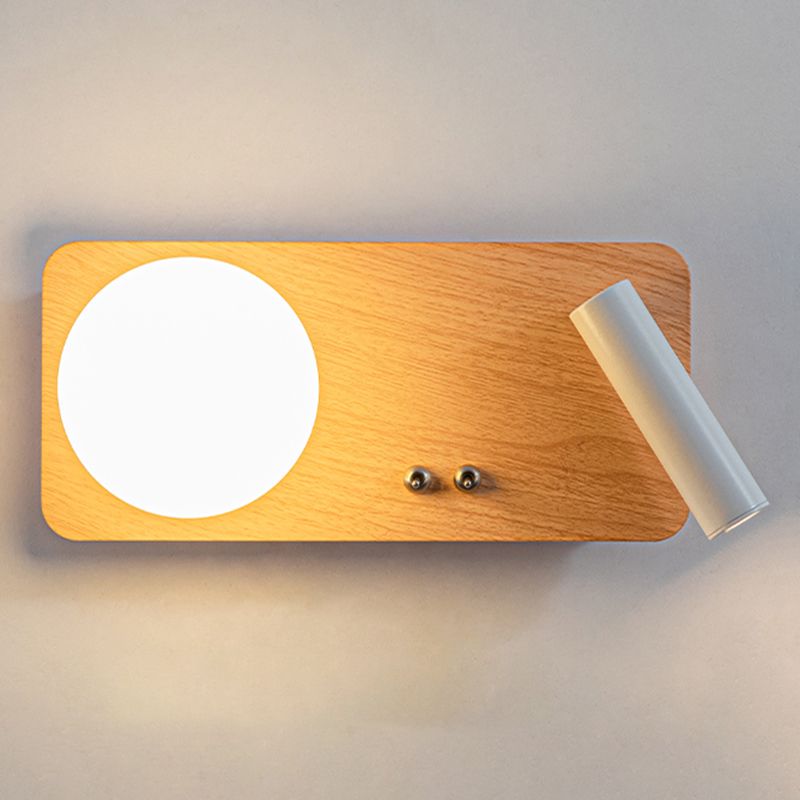 2 luces de lectura geométrica de la iluminación de pared de estilo moderno lámpara montada en la pared en marrón