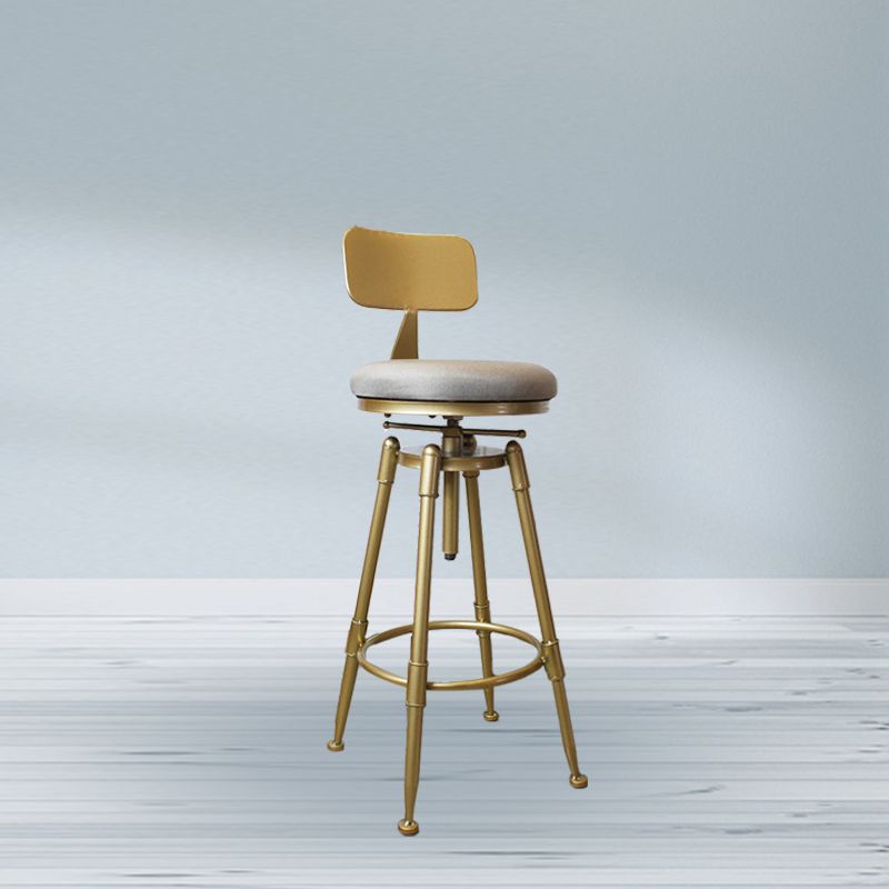 Nordic Armless Liftable Counter Stool Steel Cashier Bar Stool with Cushion and Pedal