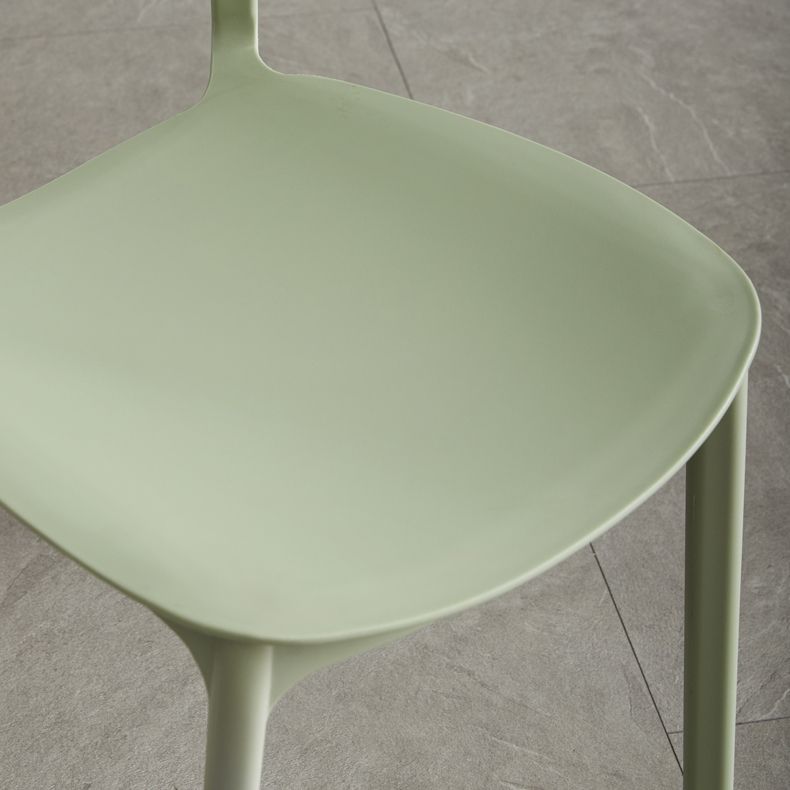 Scandinavian Stackable Armless Dining Chairs Plastic Open Back Side Chair (Set of 4)