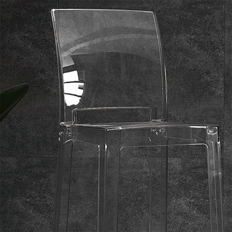 Industrial Style Plasticr Bar-stool Square Seat Counter Bar Stool with Plastic Legs