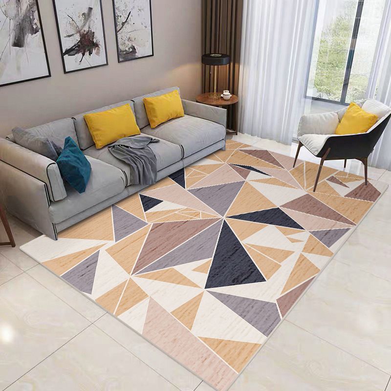 Dark Navy Modern Rug PVC Pattern Rug Stain Resistant Rug for Living Room