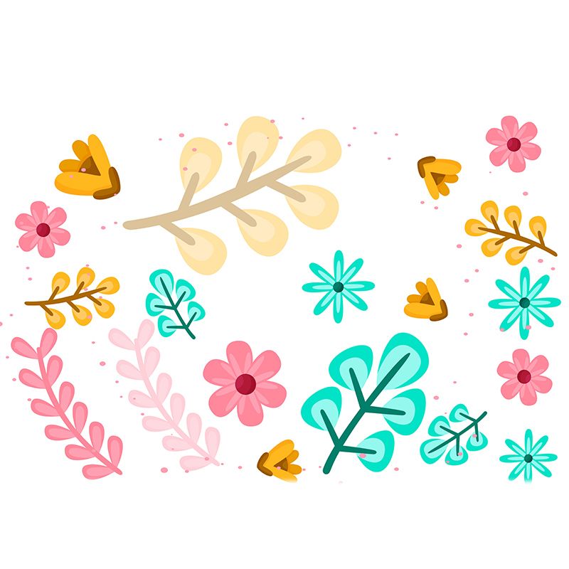 Mildew Resistant Tropical Plants Mural Decorative Wallpaper for Dining Room