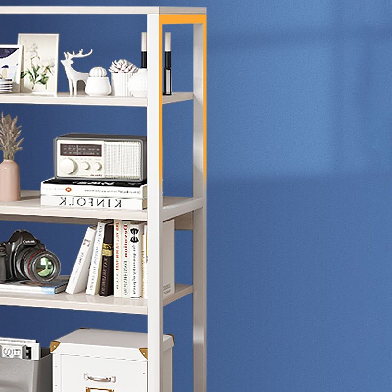 Contemporary Metal and Wooden Book Shelf Open Back Bookshelf for Home Office