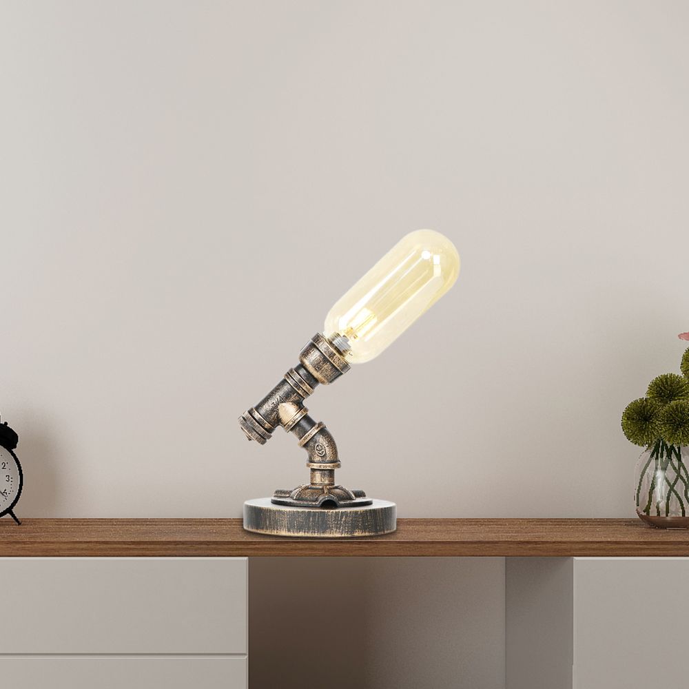 Capsule camera da letto a led luce notturna ambra industriale/vetro trasparente 1 tavolo da tavolo da tavolo con tuba