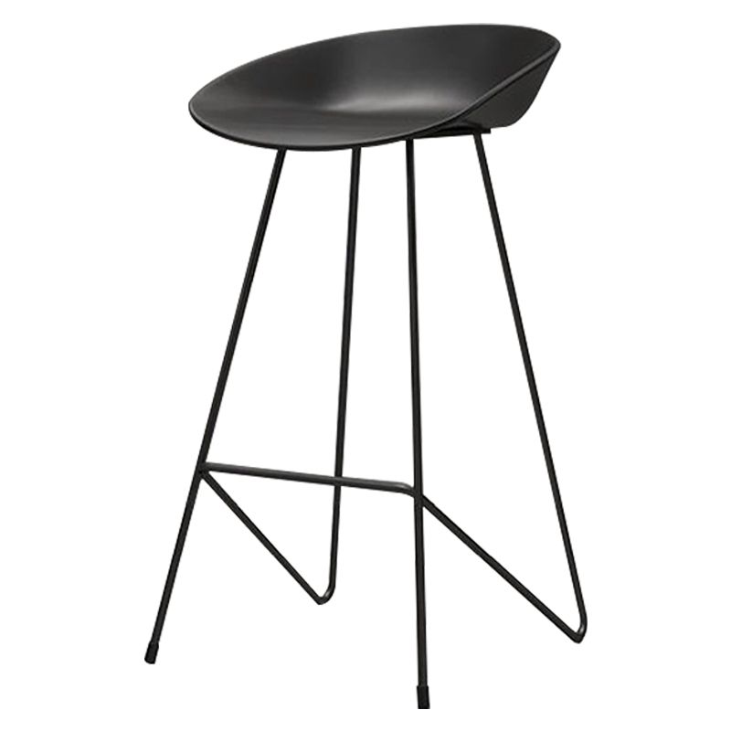 Nordic Armless Backrest Counter Stool Iron Kitchen Bar Stool with Acrylic Seat