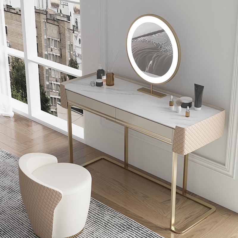 Bedroom Make-up Vanity in Matte Finish Stone Top Dressing Table