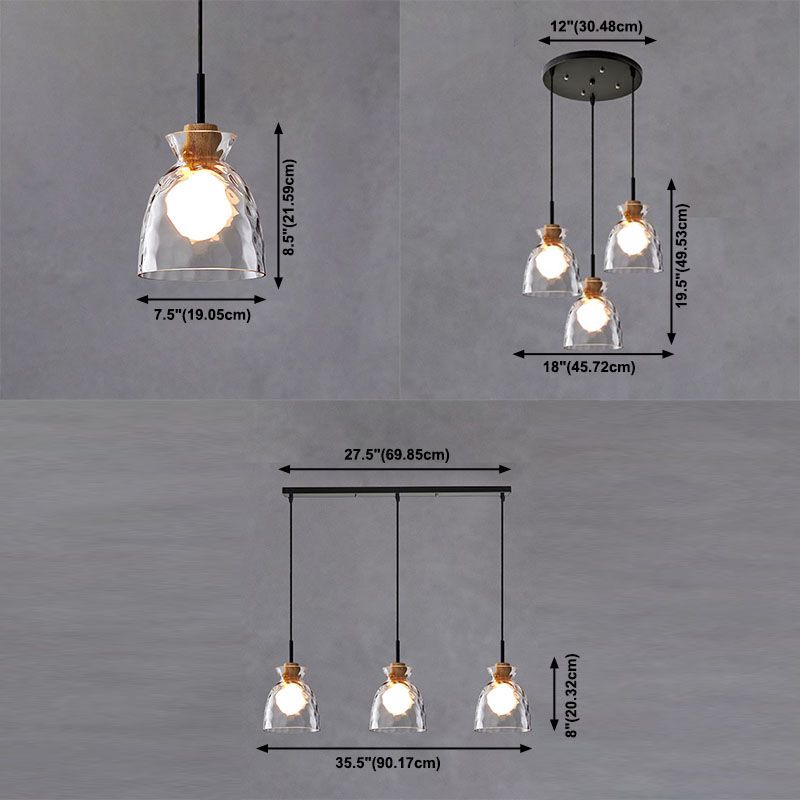 Contemporary Ceiling Hanging Light Fixture with Glass Shade for Sitting Room
