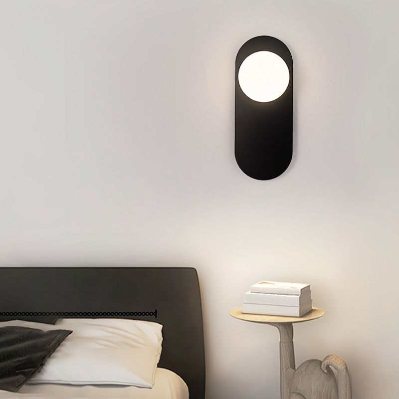 Single Modern Golden/Black Wall Mounted Sconce Shaded Wall Light for Bedroom