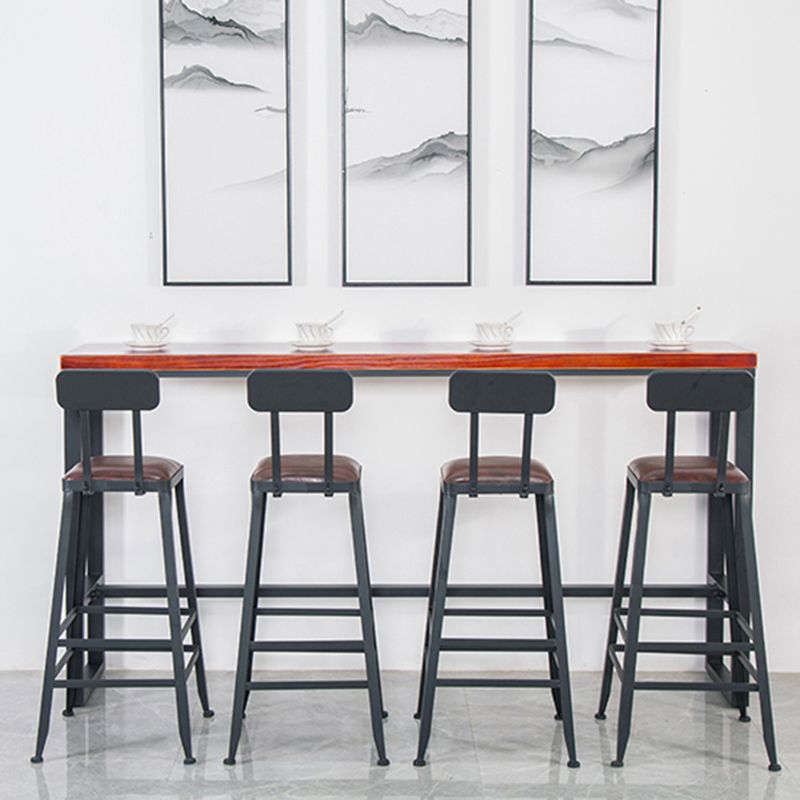 Modern Style Metal Bar Stool with Footrest and Low Back Bistro Simple Bar Stool