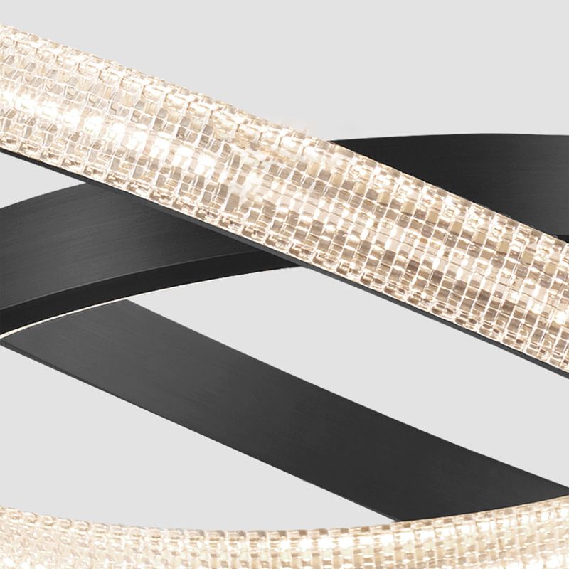 Clear Acrylic Shade Minimalist Suspension Light for Living Room Dinning Room