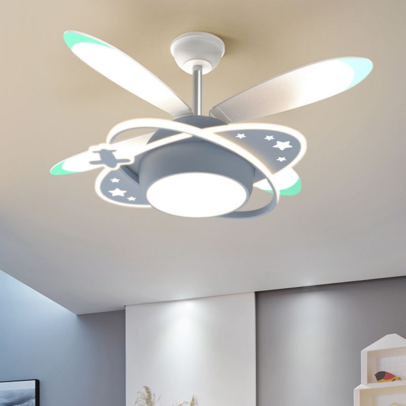 Kids Style Unique Shape Ceiling Fan Lamps Metal Ceiling Fan Lighting for Living Room