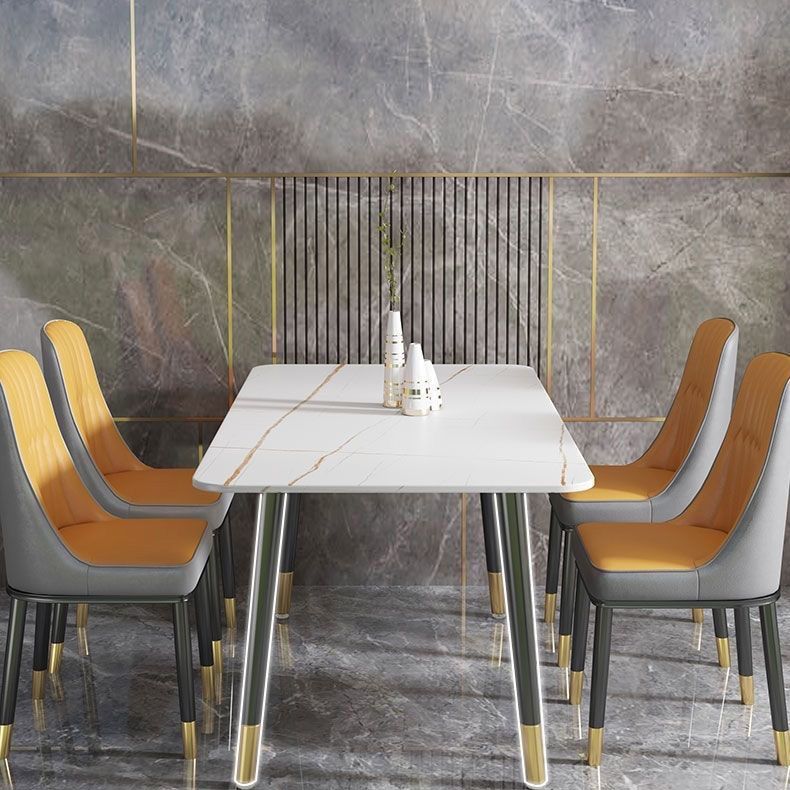 Simplicity Furniture Rectangle Stone Dining Room Table for Dining Room