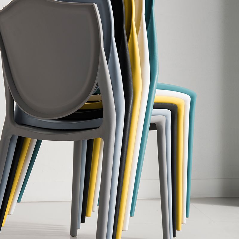 Silla de estilo moderno, sillas sin brazos con patas de plástico para cocina