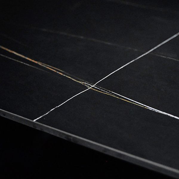 Polished Finish Dinette Set with Black Chairs 1/4/5/7 Pieces Glam Dining Table Set