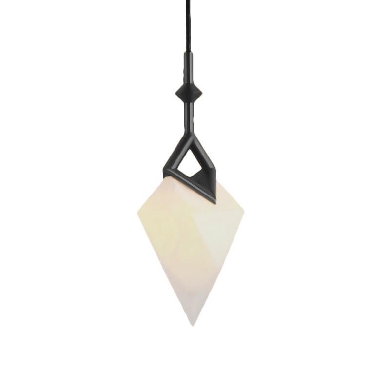 1/2-Light Bedroom Pendant Lighting with Pear Plastic Shade Nordic Style Black/Gold Hanging Light Fixture