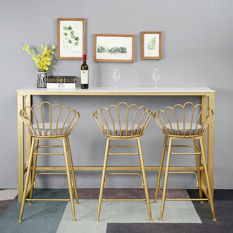 Glam Style Rectangle Bar Set 1/7 Pieces Stone Pub Dining Set for Dining Room