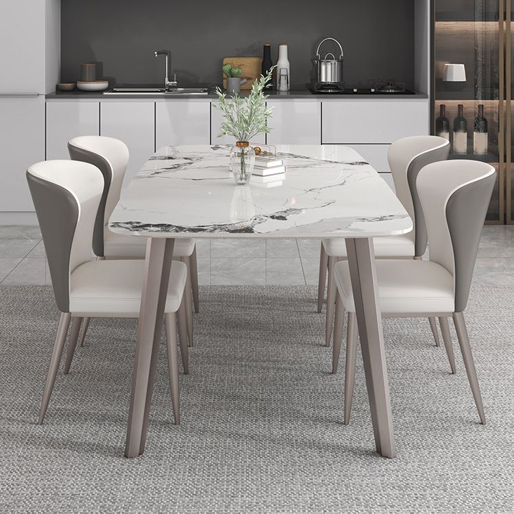 Contemporary Stone Dining Table Set 1/2/5/7 Pieces Dining Set for Home Use